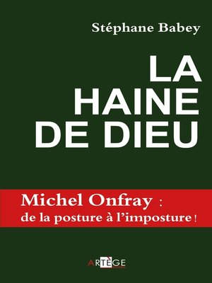 cover image of La haine de Dieu